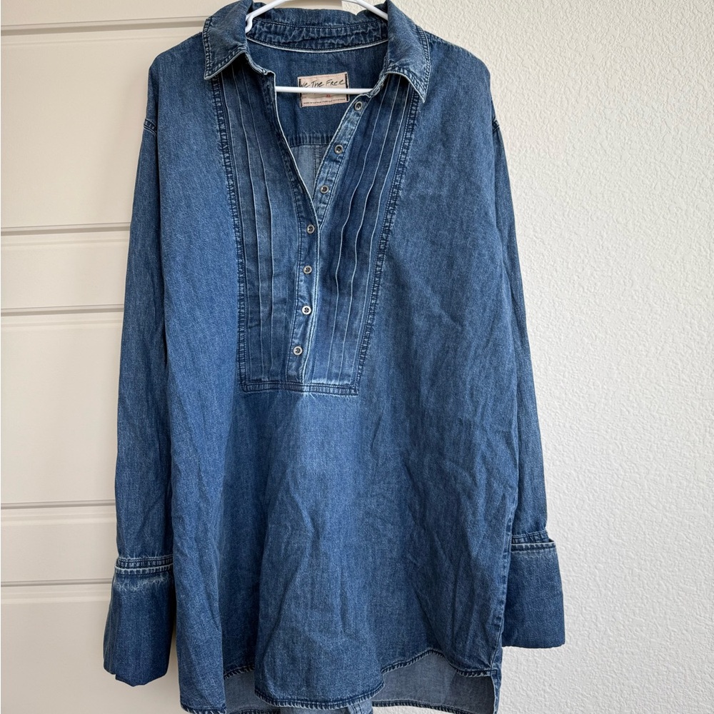 Free People denim tunic nwt XL